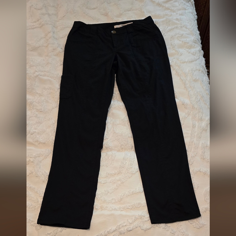DKNY Black Casual Straight-Leg Cotton Pants, Size 10 LONG (317)